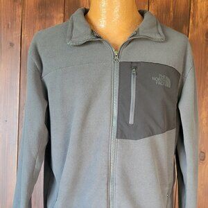 The North Face Men L Chimborazo Sherpa Line Fleece Zip Jacket Gray Cozy 2016